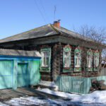 Wooden House and Green Gate