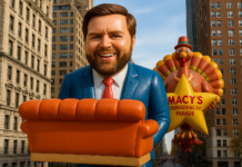 J.D. Vance Mishap With Friends Couch Causes Chaos at 99th Macy’s Thanksgiving Day Parade